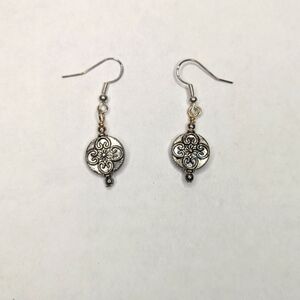 Silver Filigree Flower Earrings